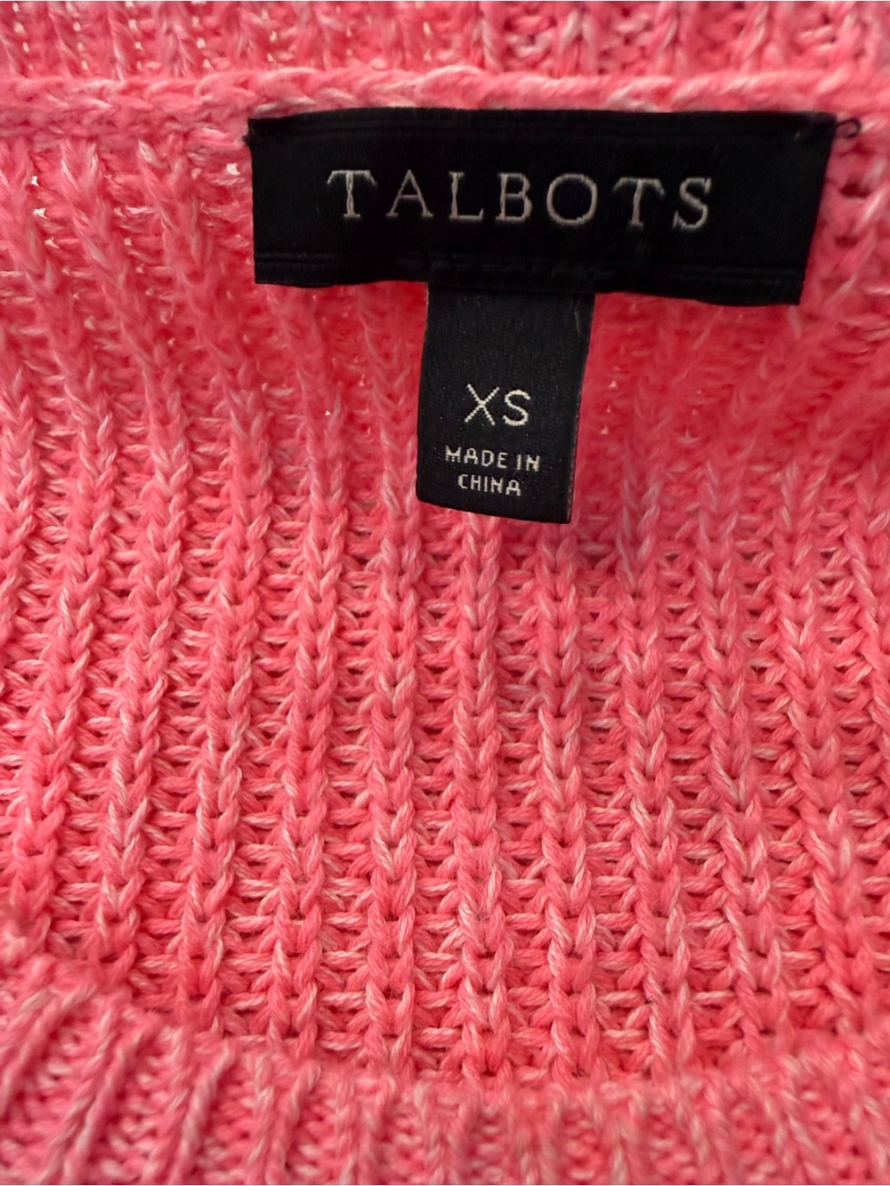 Talbots Coral Pink Crewneck Knit Sweater